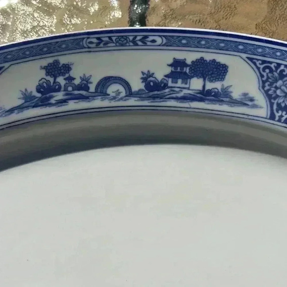 Nippon Royal Sometuke Chinoiserie willow Oval Serving Platter - Picture 2 of 4
